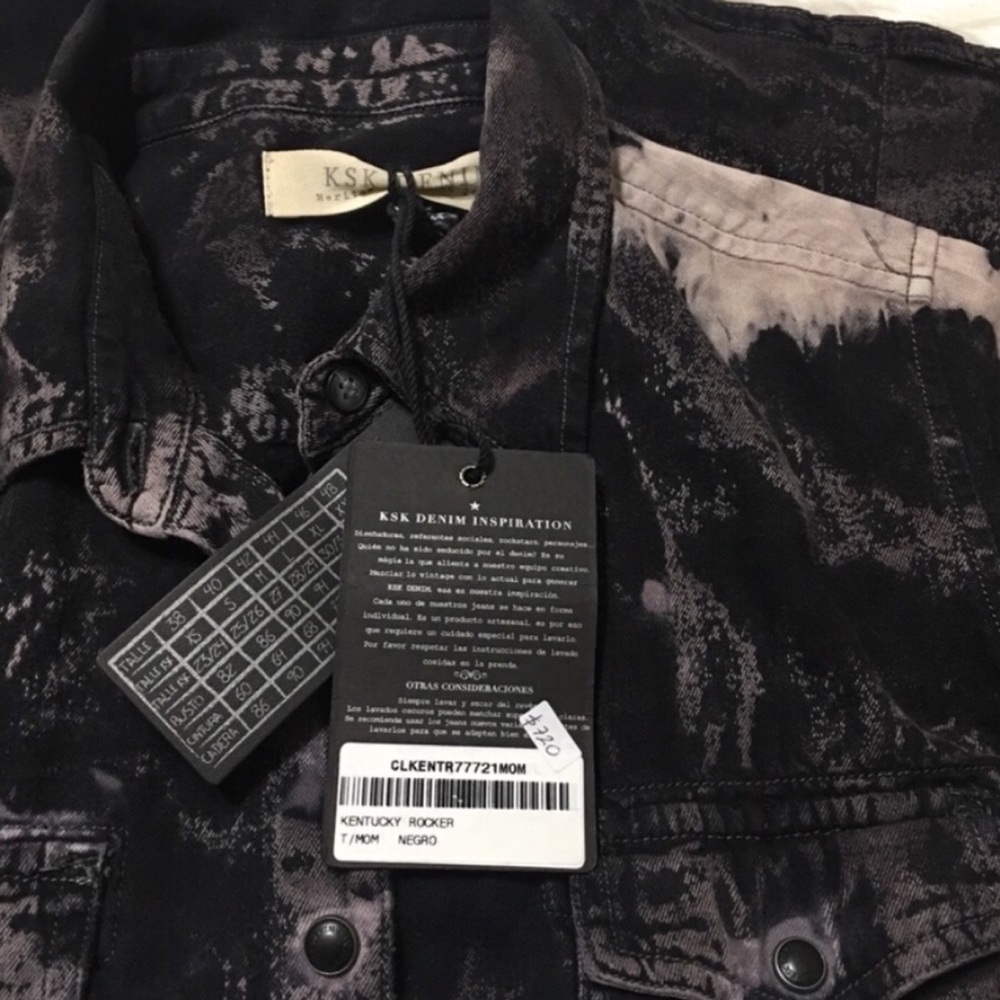 KSK Denim Tie Dye Snap Button Tie Front Sh… - Picture 7 of 7